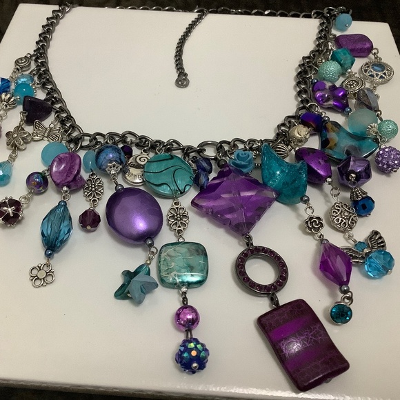 ART BY AMY LABBE New Gorgeous Necklace 13.5"long +2.5" extended chain - Picture 6 of 7